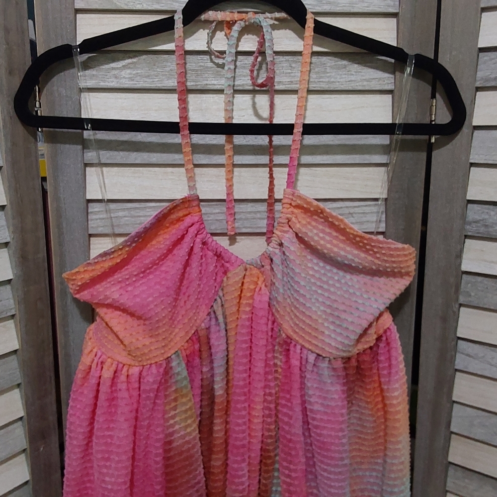 011 - Women's Sleeveless Babydoll Dress pink tie dye | Wild fable | Large - Picture 5 of 13